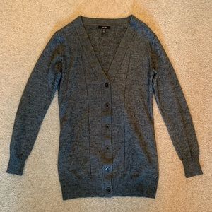 Grey Buttoned Sweater Cardigan - Medium